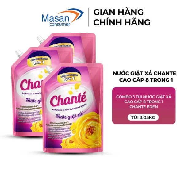 Combo 3 Túi Nước Giặt Xả Chanté Cao Cấp 8 Trong 🔥 🔥